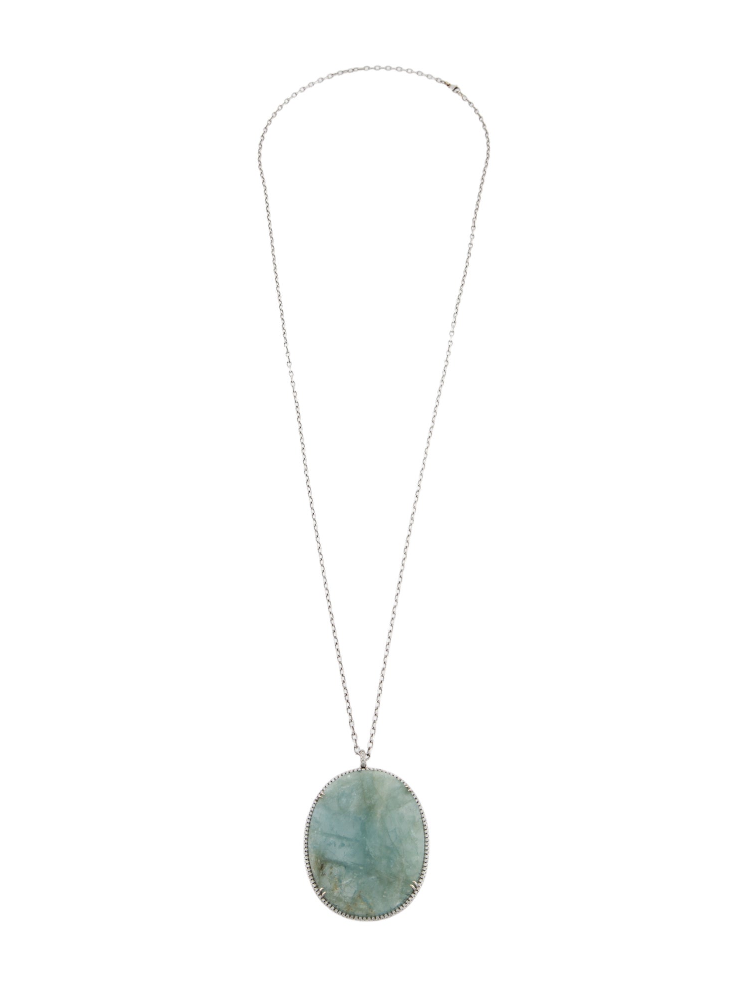 Lauren K 18K Diamond & Aquamarine Pendant Necklace