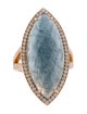 Lauren K 18K Aquamarine & Diamond Cocktail Ring