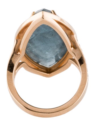 Lauren K 18K Aquamarine & Diamond Cocktail Ring