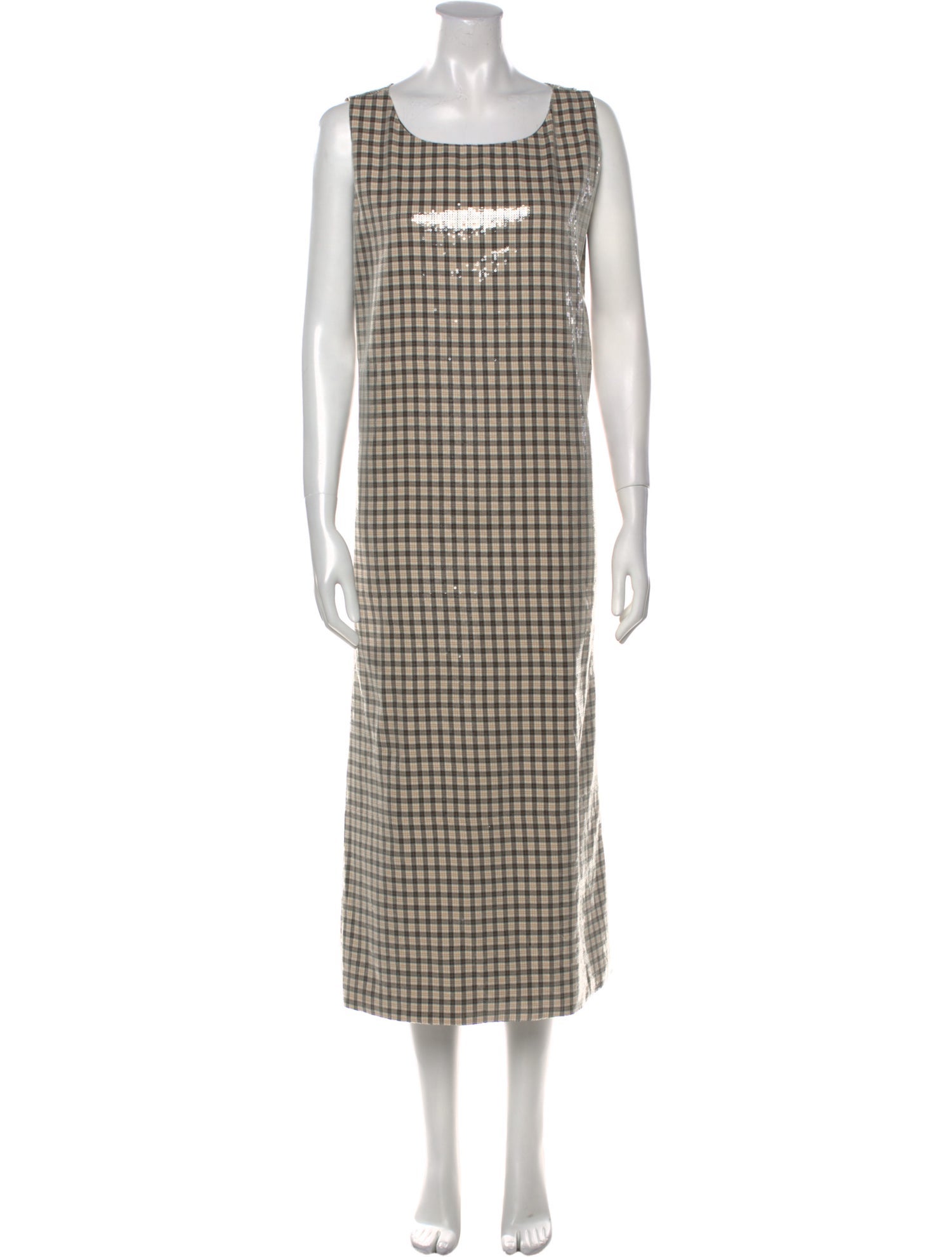 La Vie Style House Plaid Print Long Dress