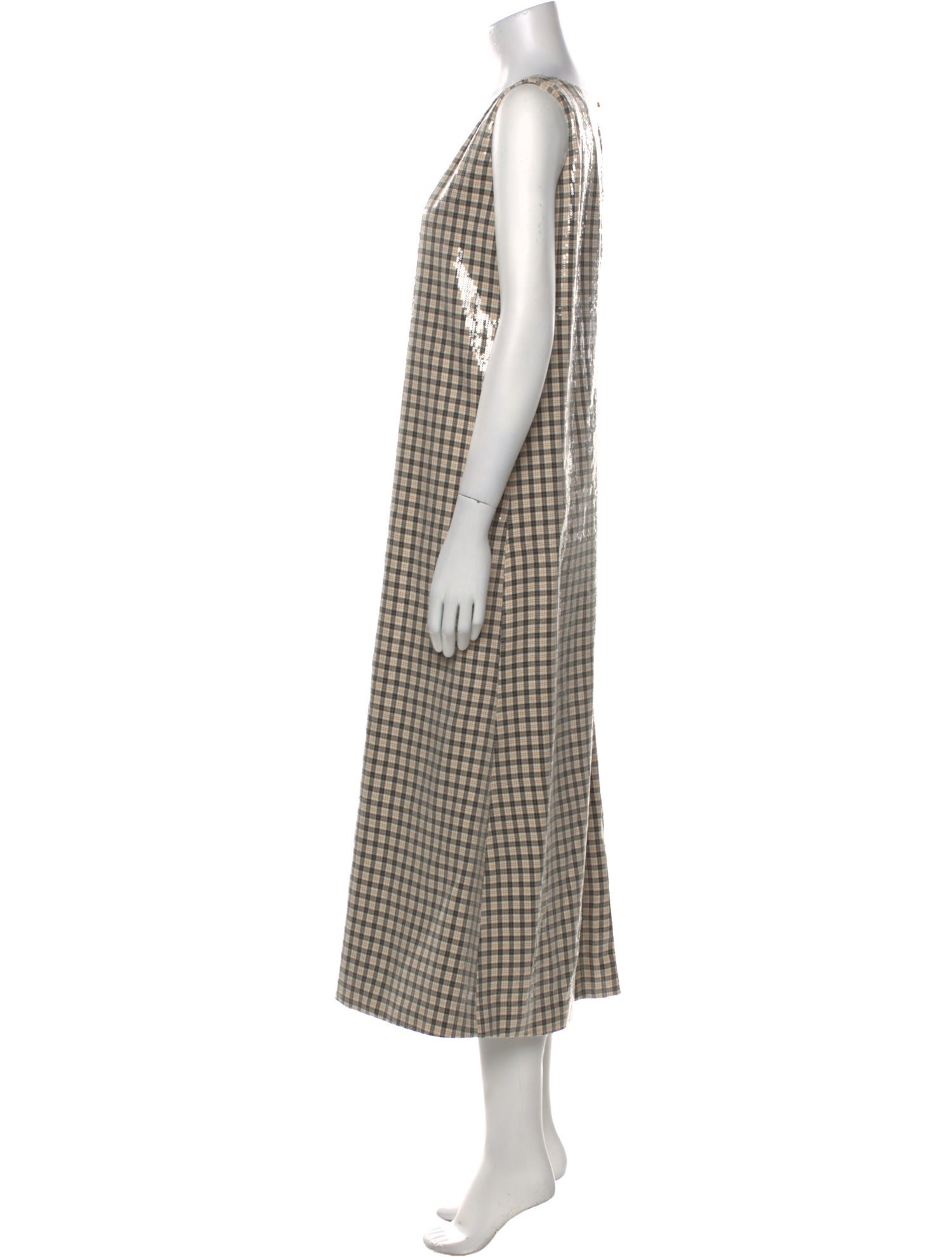 La Vie Style House Plaid Print Long Dress