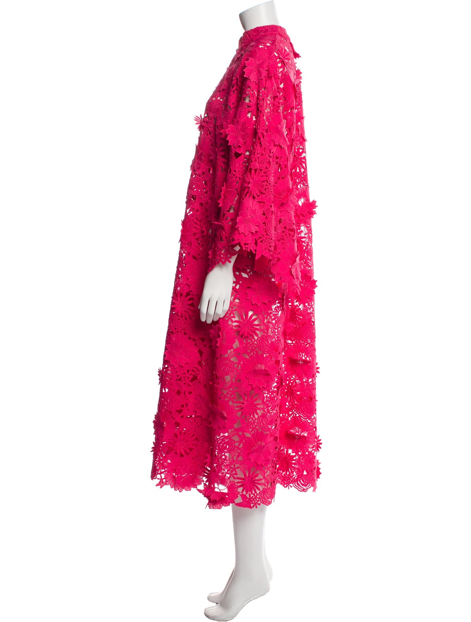 La Vie Style House Lace Pattern Midi Length Dress