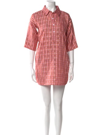 La Vie Style House Plaid Print Mini Dress