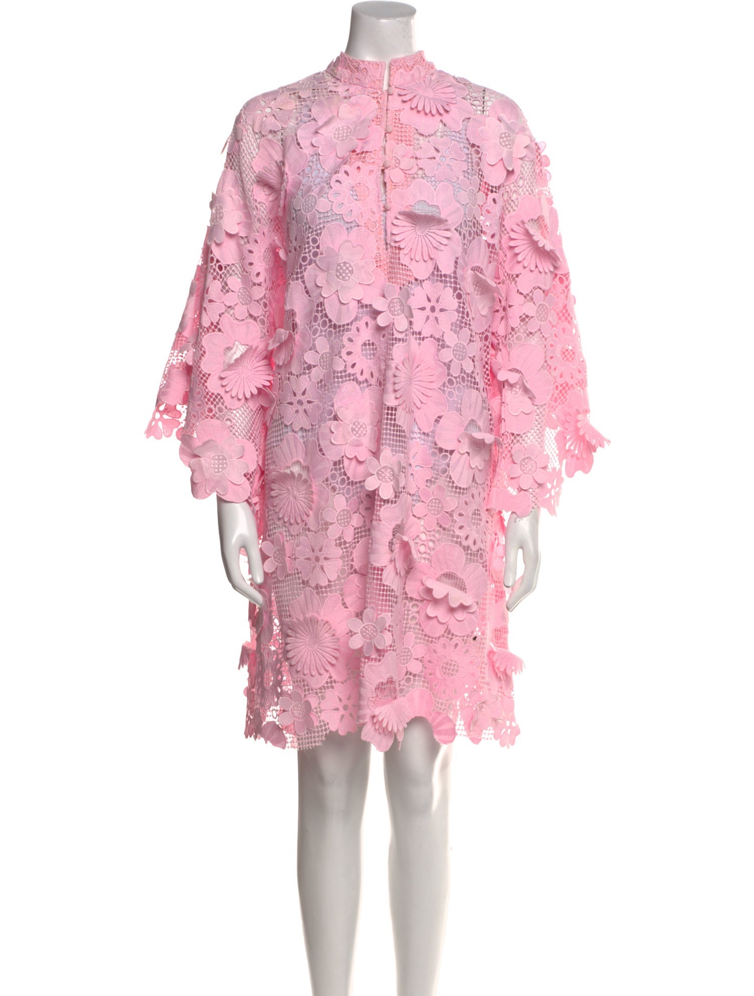 La Vie Style House Lace Pattern Mini Dress