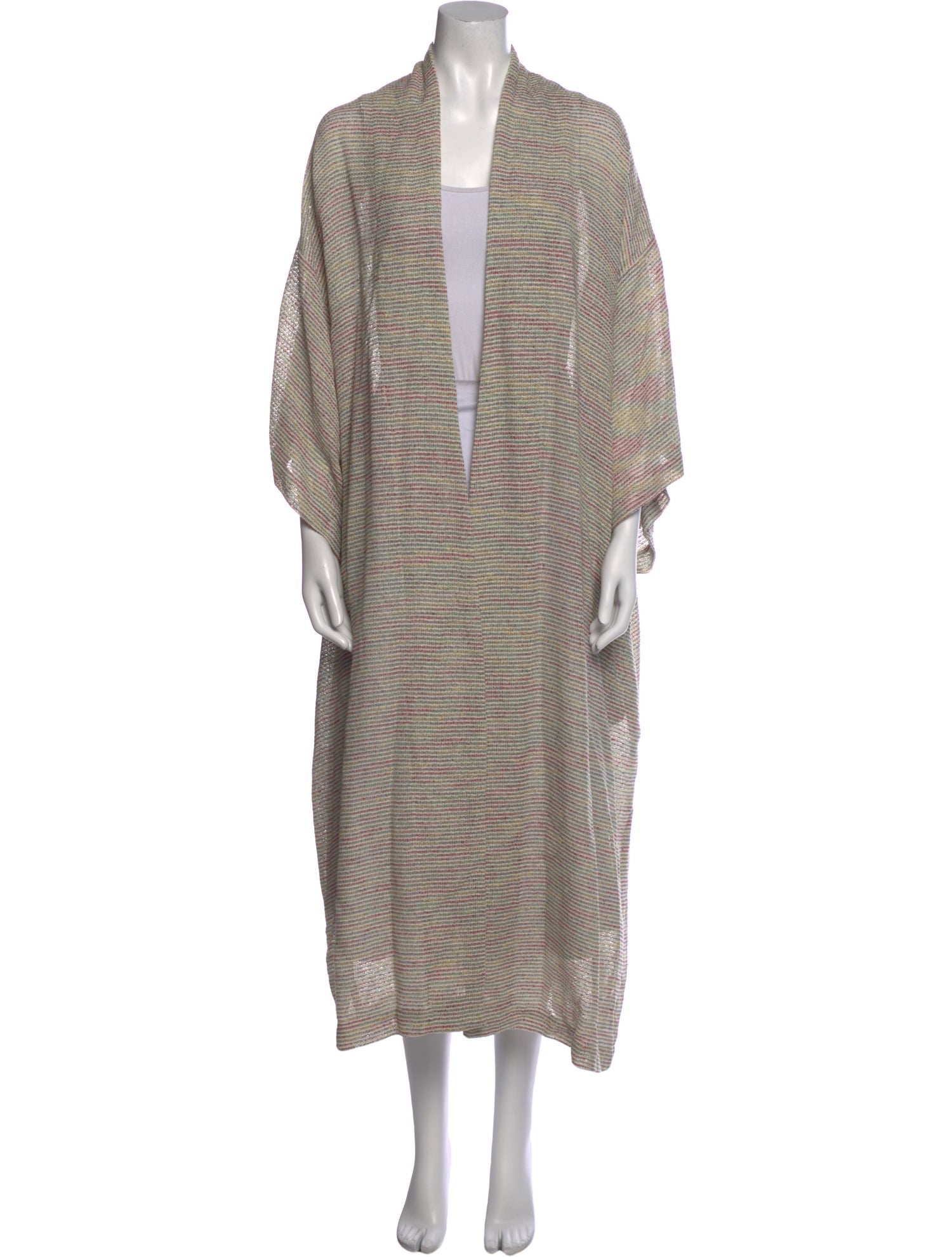 La Vie Style House Striped Open Front Sweater