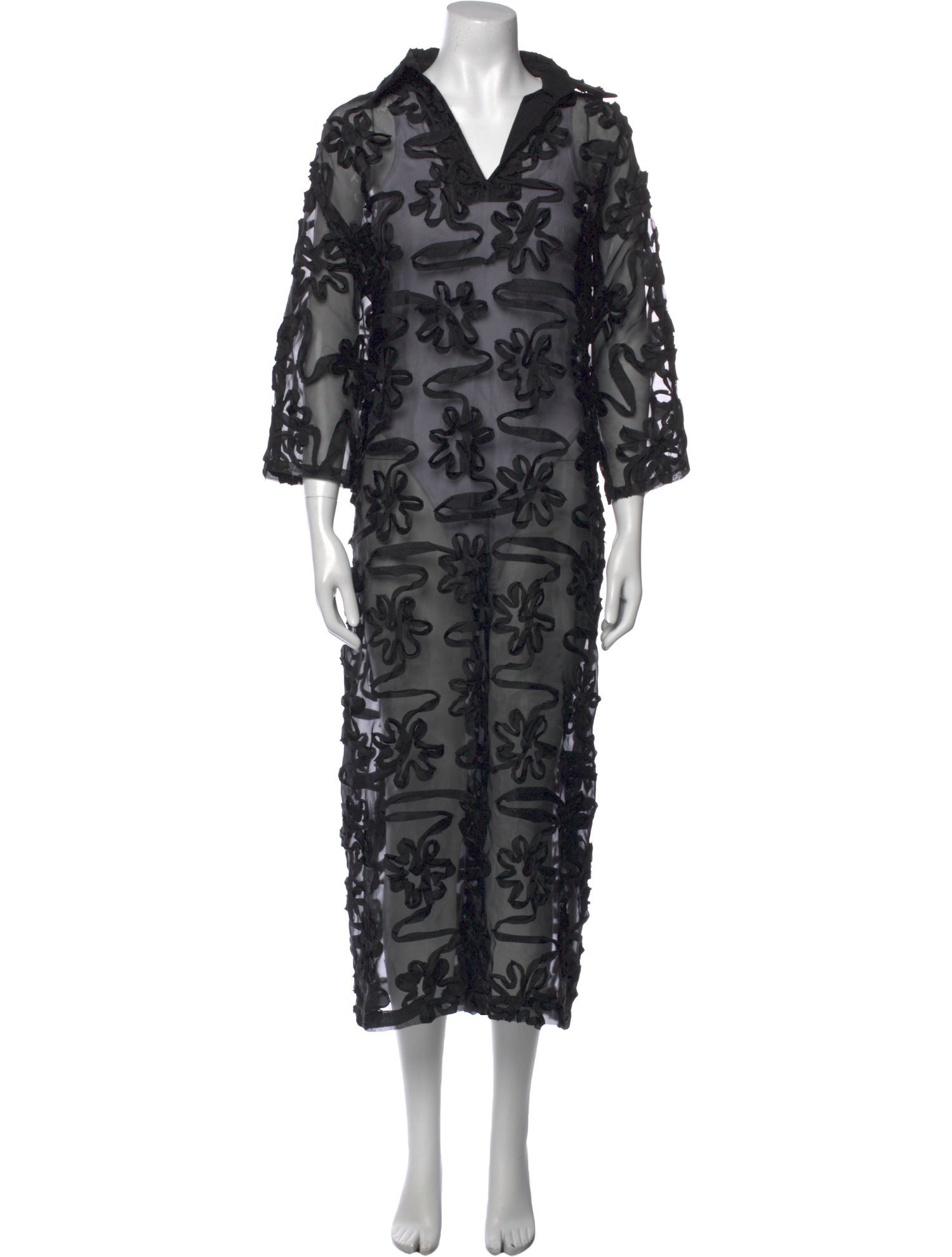 La Vie Style House Lace Pattern Long Dress