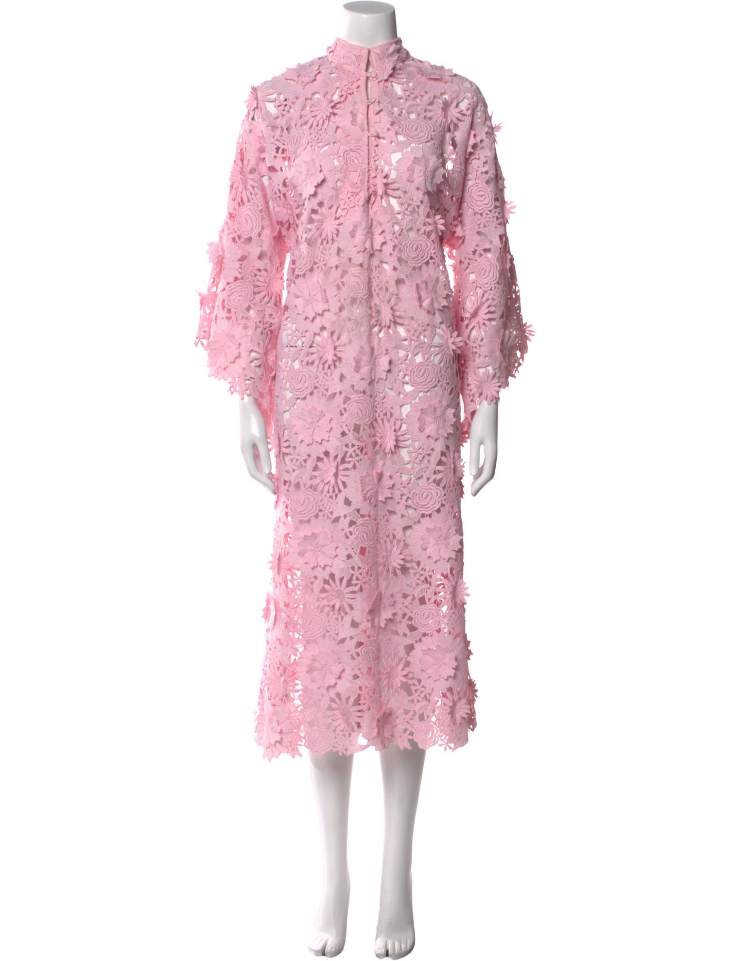 La Vie Style House Lace Pattern Midi Length Dress