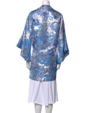 La Vie Style House Floral Print Mock Neck Tunic