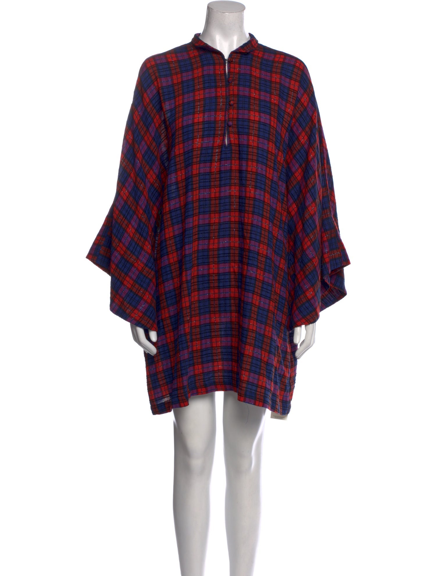 La Vie Style House Plaid Print Mini Dress w/ Tags