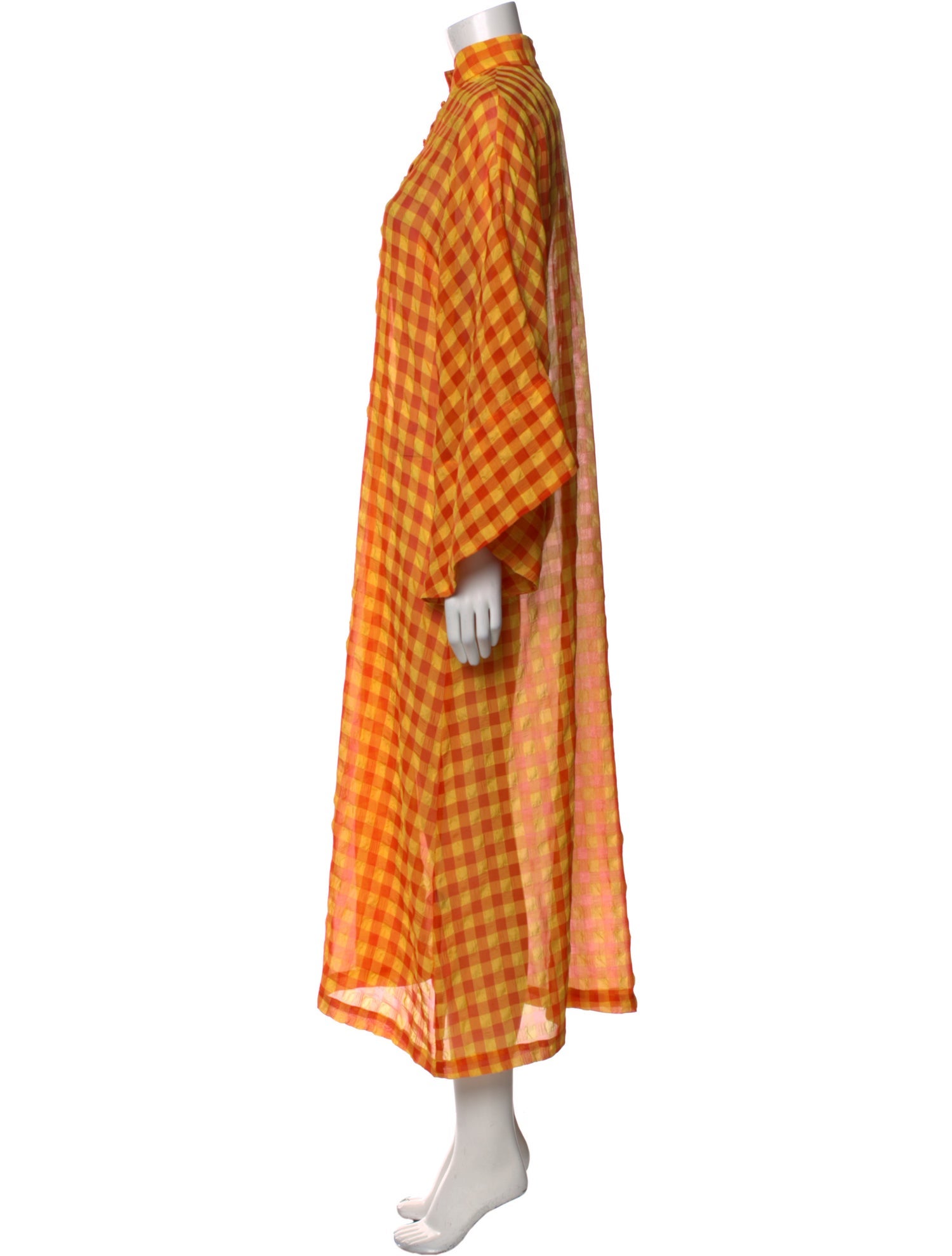 La Vie Style House Plaid Print Long Dress