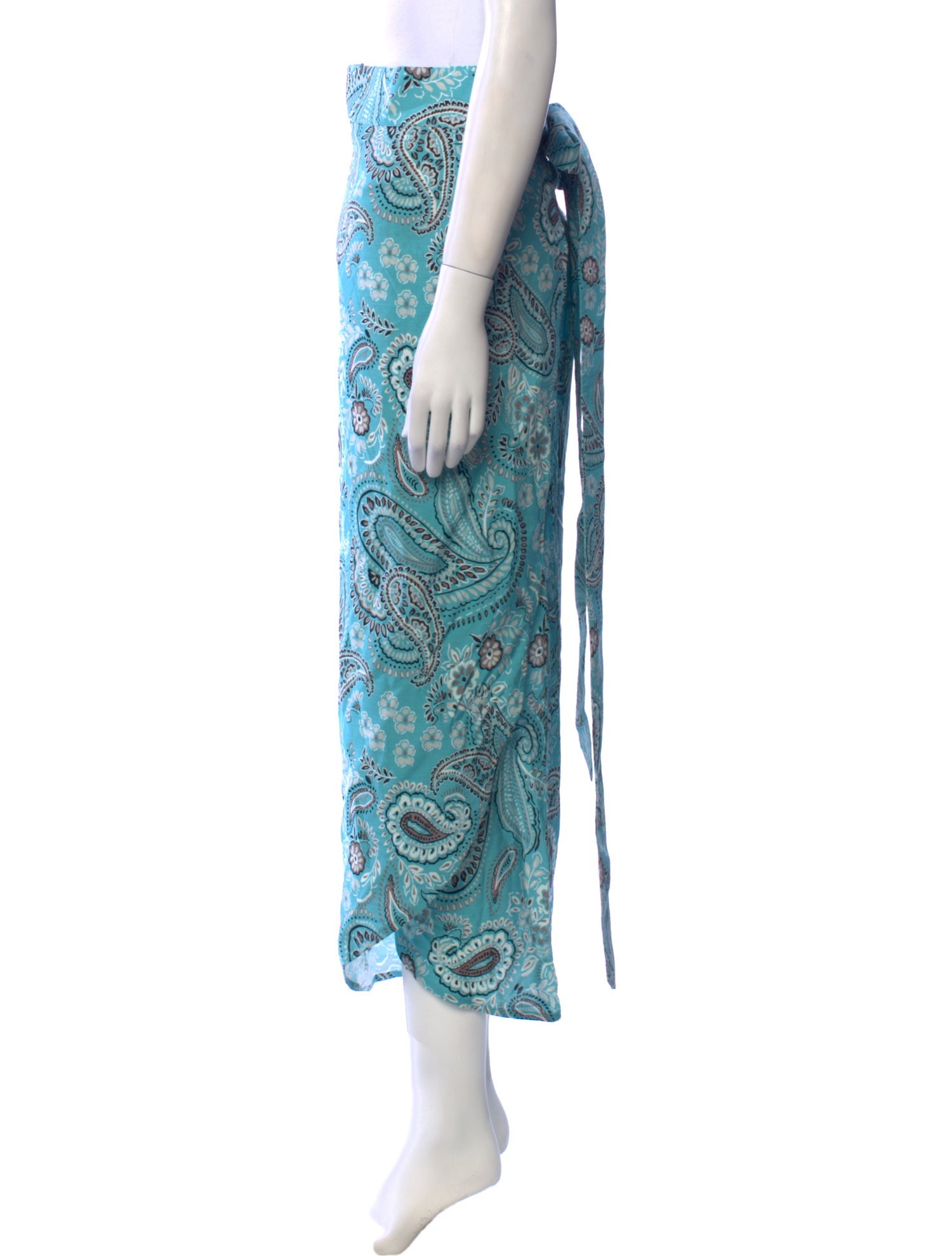 La Vie Style House Paisley Print Midi Length Skirt w/ Tags