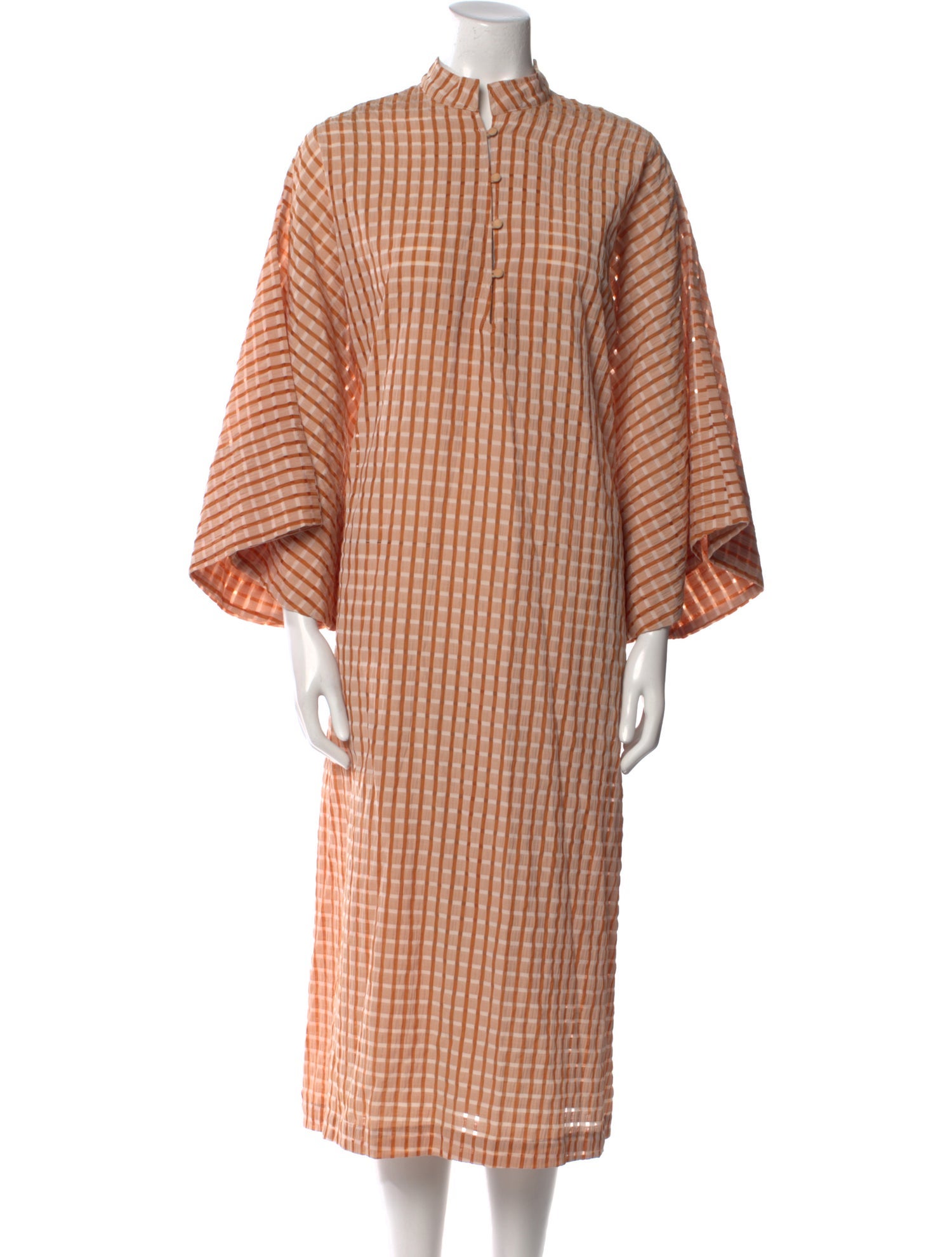 La Vie Style House Plaid Print Long Dress