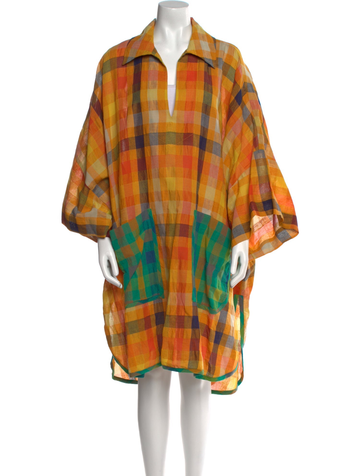 La Vie Style House Plaid Print Knee-Length Dress