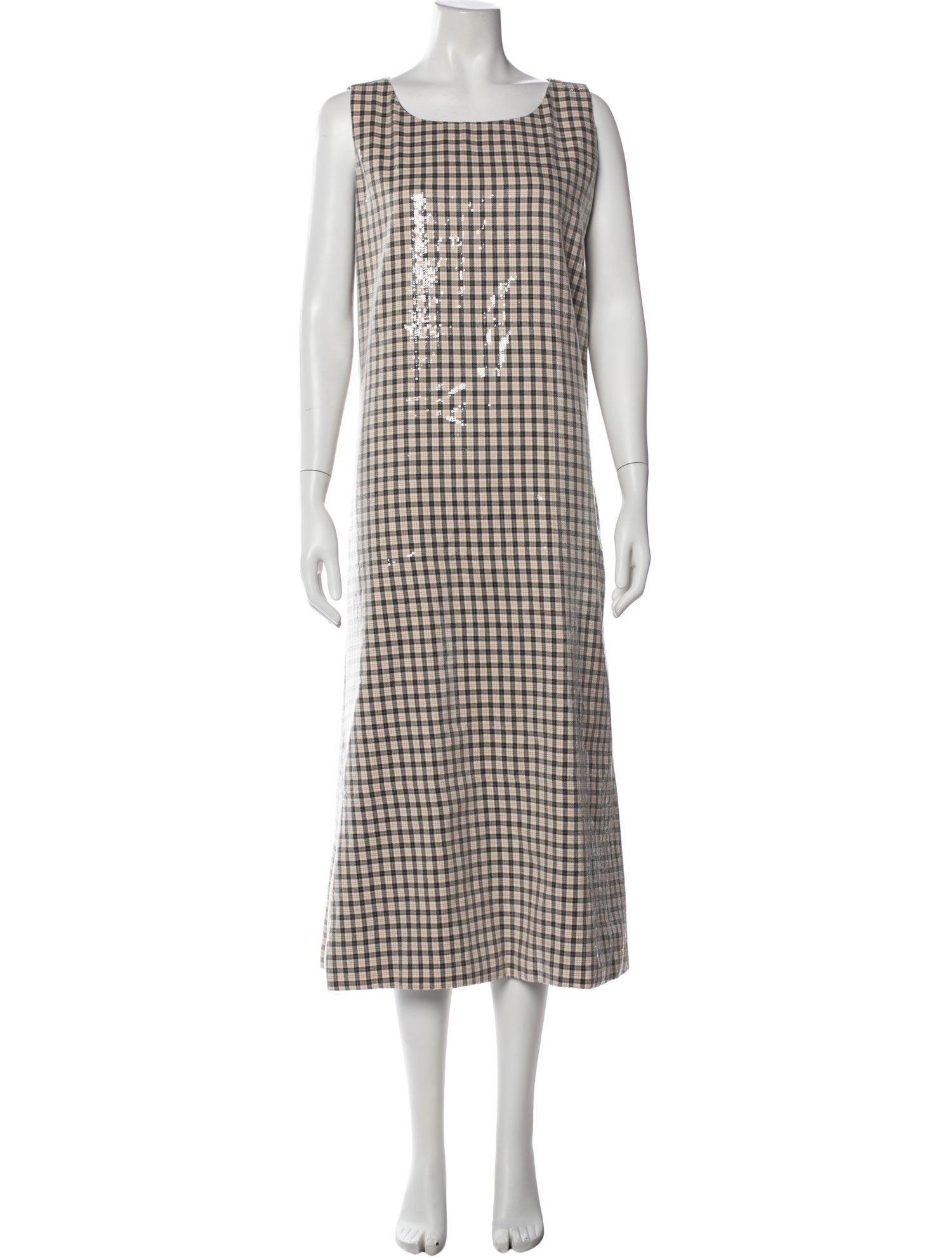 La Vie Style House Plaid Print Long Dress