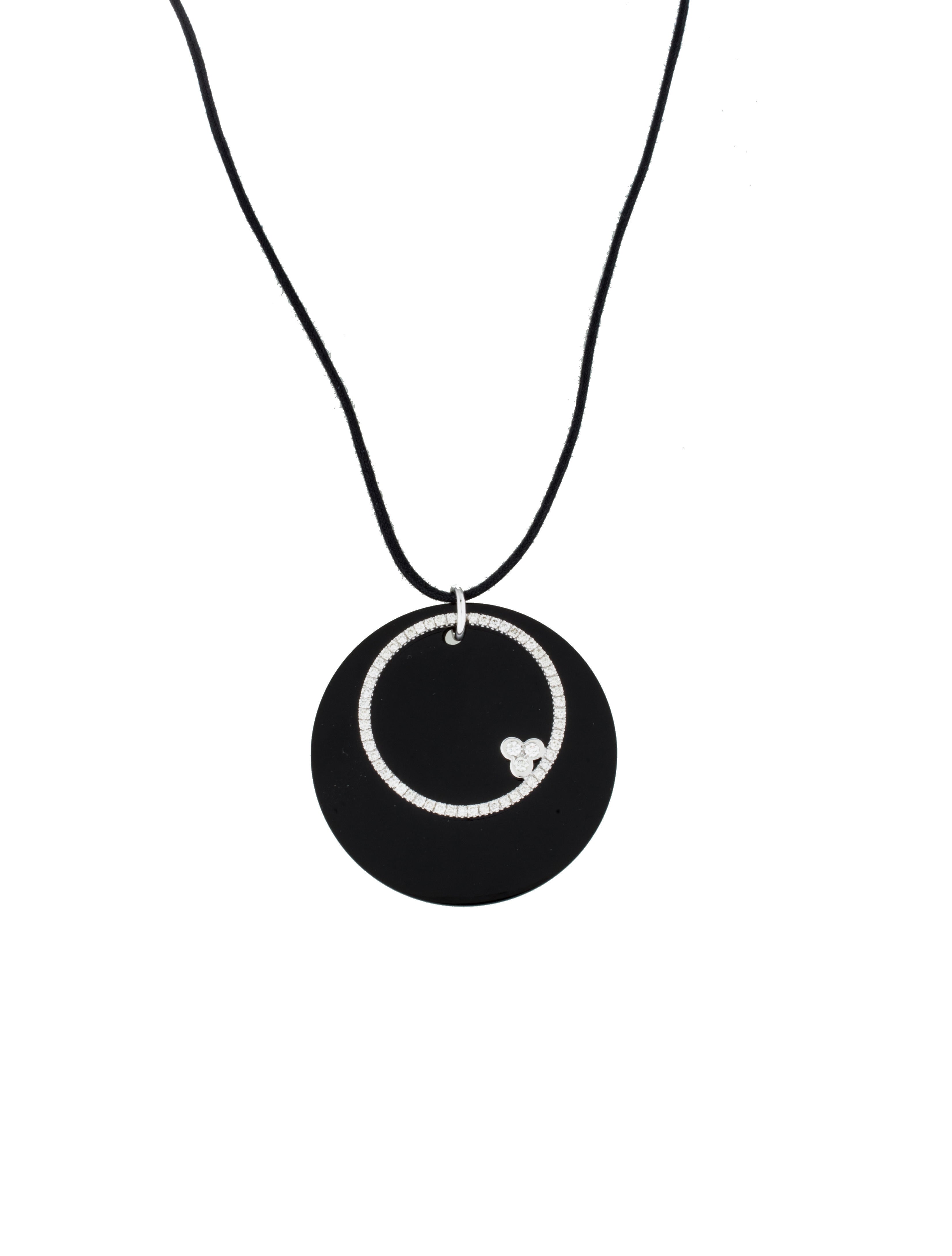 Luca Carati Onyx & Diamond Pendant Necklace