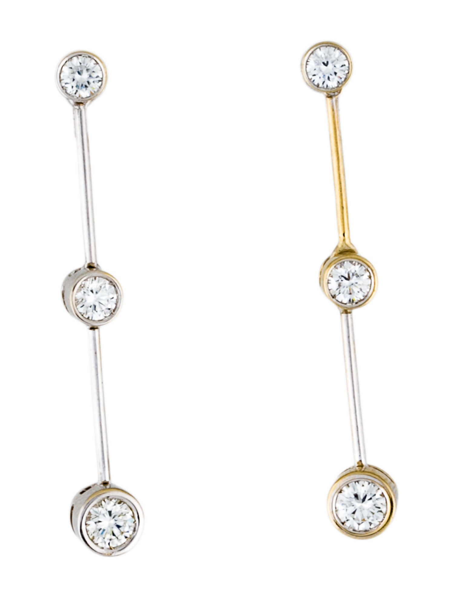 Luca Carati 18K 1.00ctw Diamond Station Drop Earrings