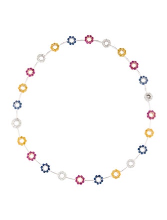 Luca Carati Sapphire And Diamond Station Necklace