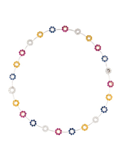 Luca Carati Sapphire And Diamond Station Necklace