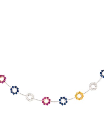 Luca Carati Sapphire And Diamond Station Necklace