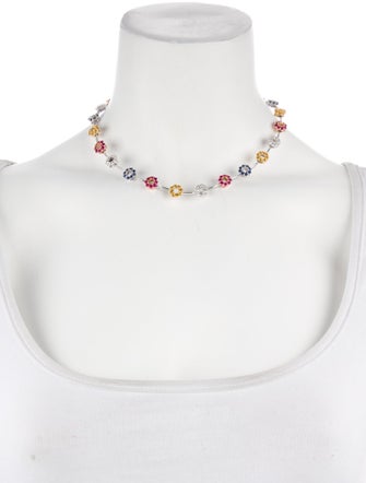 Luca Carati Sapphire And Diamond Station Necklace