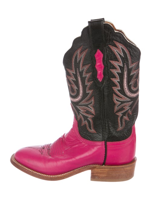 Lucchese Leather Cowboy Boots Pink