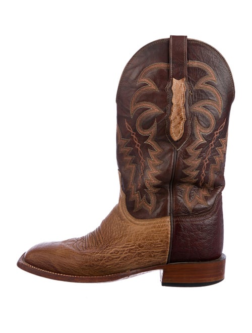 Lucchese Embroidered Leather Boots tan