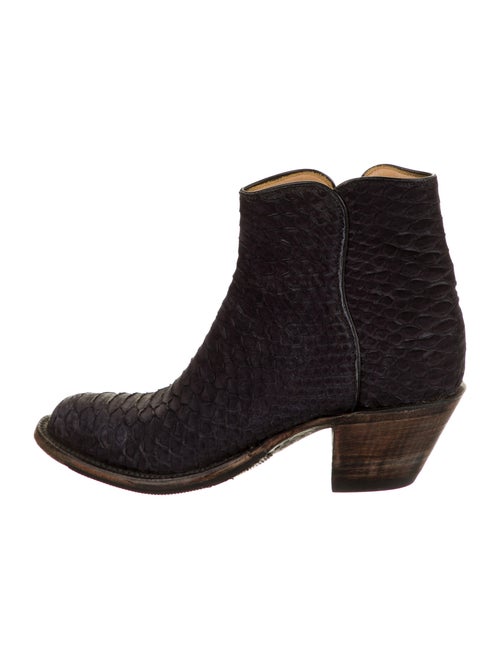 Lucchese Snakeskin Boots Black