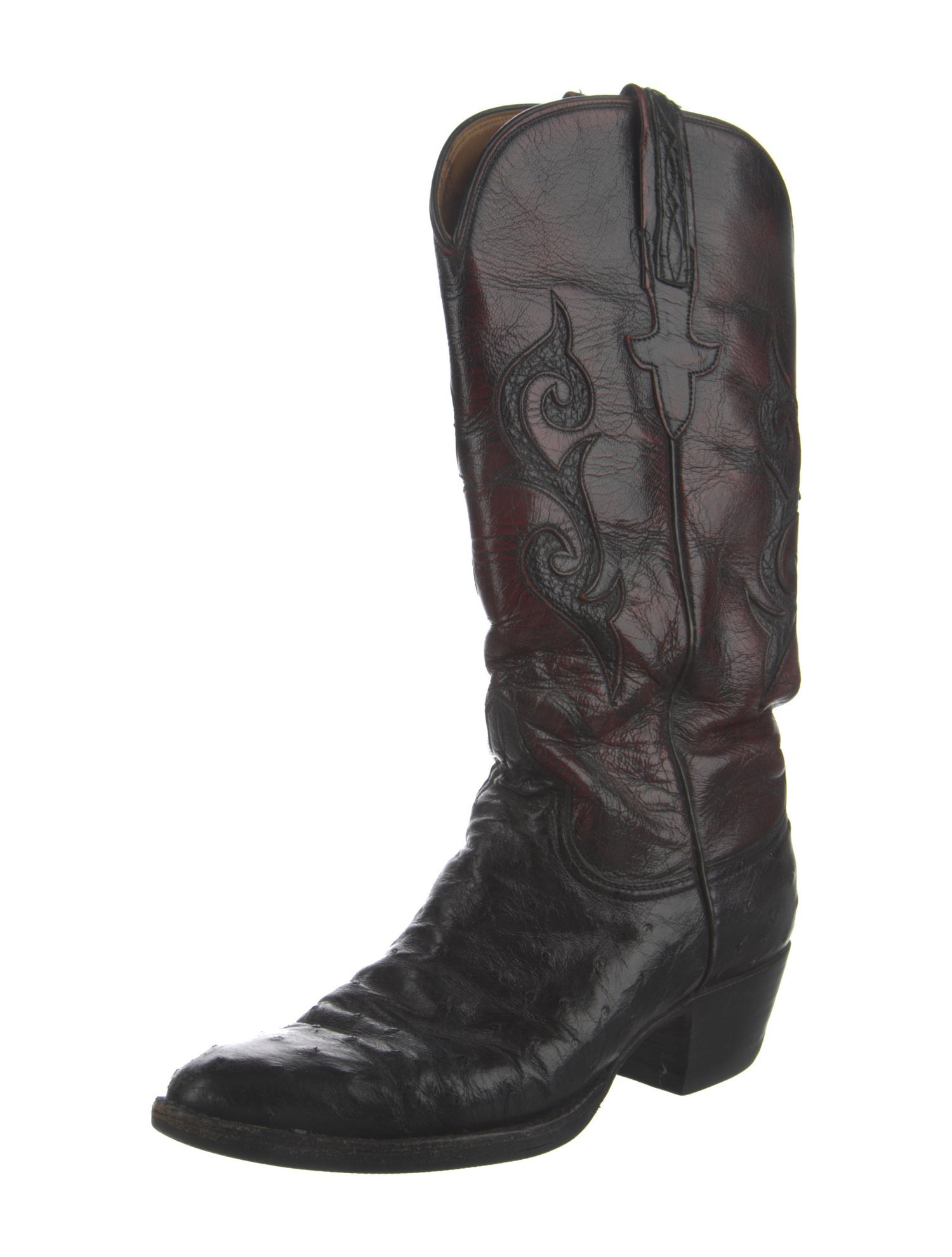 Lucchese Leather Graphic Print Western Boots