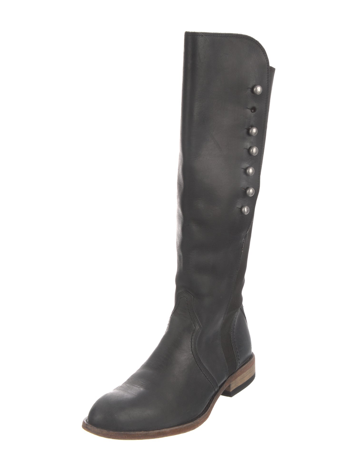 Lucchese Leather Studded Accents Riding Boots