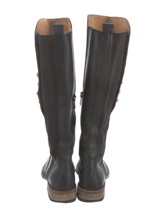 Lucchese Leather Studded Accents Riding Boots