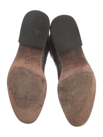 Lucchese Leather Studded Accents Riding Boots