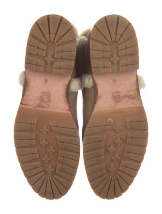 Lucchese Suede Fur Trim Chelsea Boots