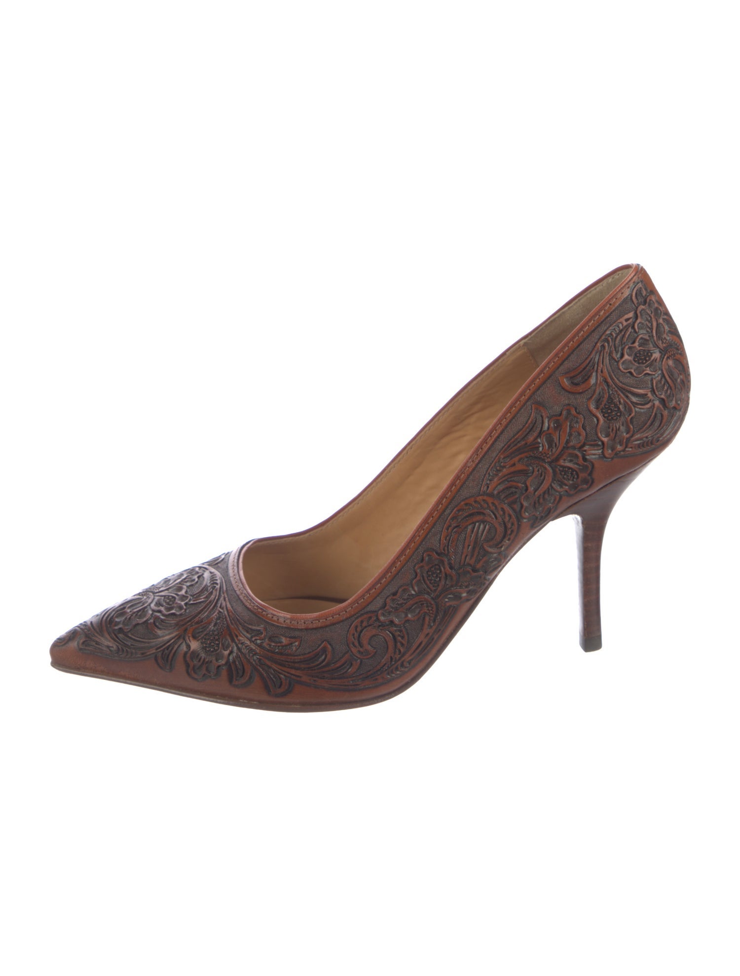 Lucchese Leather Printed Pumps