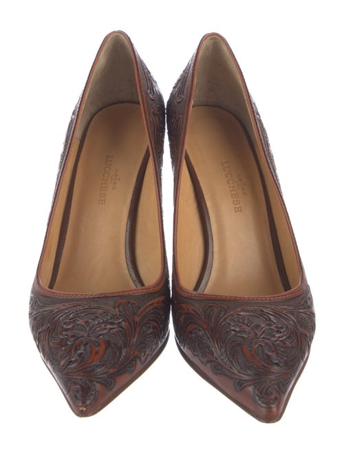Lucchese Leather Printed Pumps