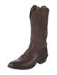 Lucchese Leather Embroidered Accent Western Boots