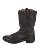 Lucchese Leather Embroidered Accent Western Boots