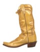 Lucchese Patent Leather Printed Combat Boots