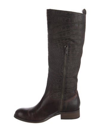 Lucchese Embossed Leather Riding Boots