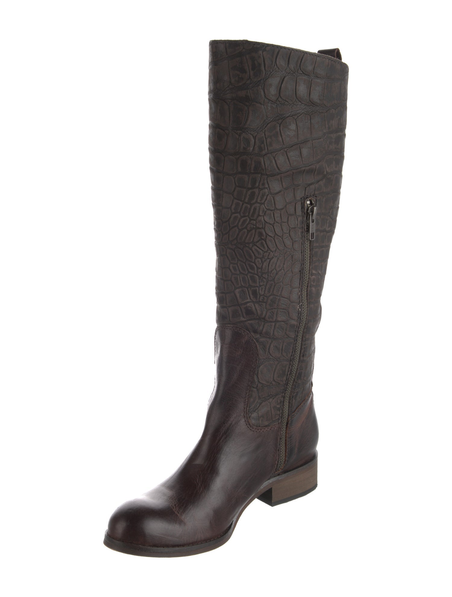 Lucchese Embossed Leather Riding Boots