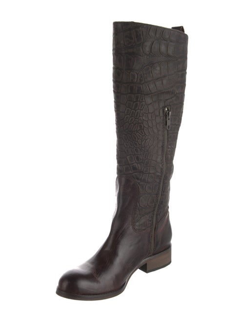 Lucchese Embossed Leather Riding Boots