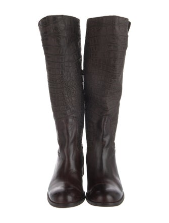 Lucchese Embossed Leather Riding Boots