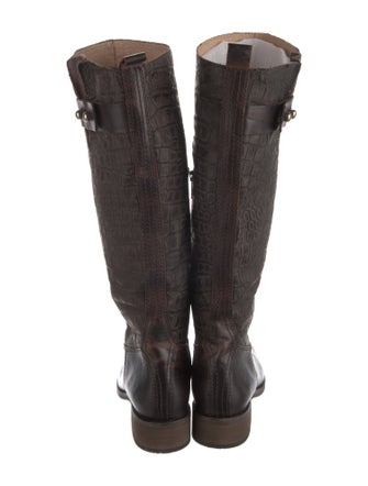 Lucchese Embossed Leather Riding Boots