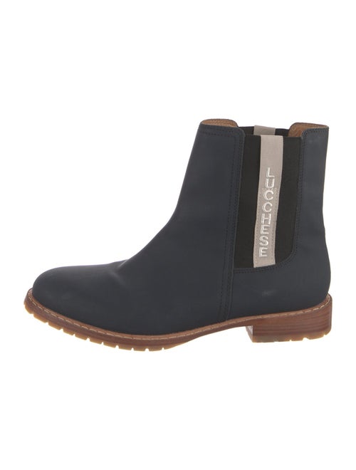 Lucchese Leather Embroidered Accent Chelsea Boots