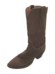 Lucchese Leather Embroidered Accent Western Boots