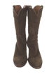 Lucchese Leather Embroidered Accent Western Boots
