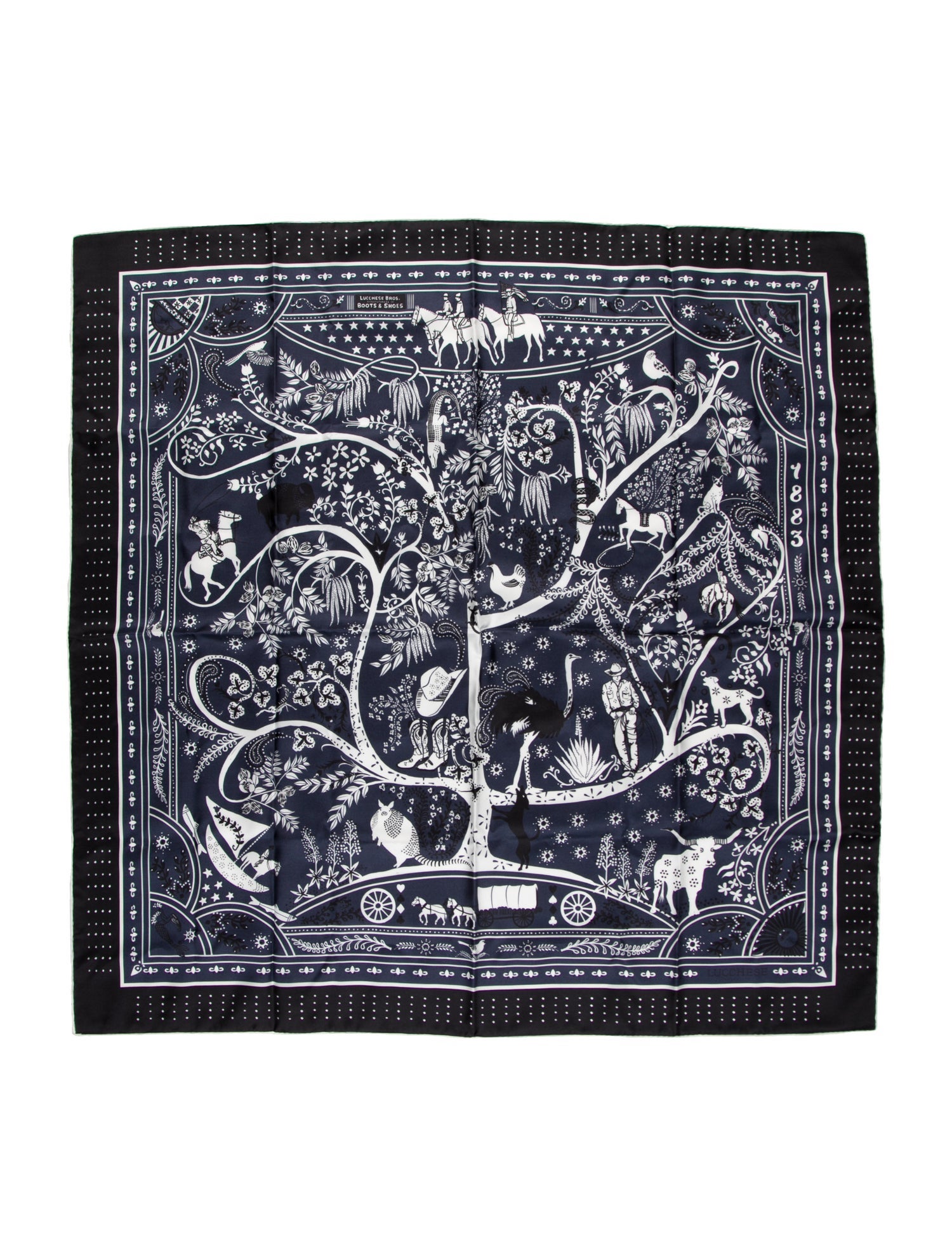 Lucchese Silk Printed Scarf w/ Tags