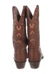 Lucchese Leather Embroidered Accent Western Boots