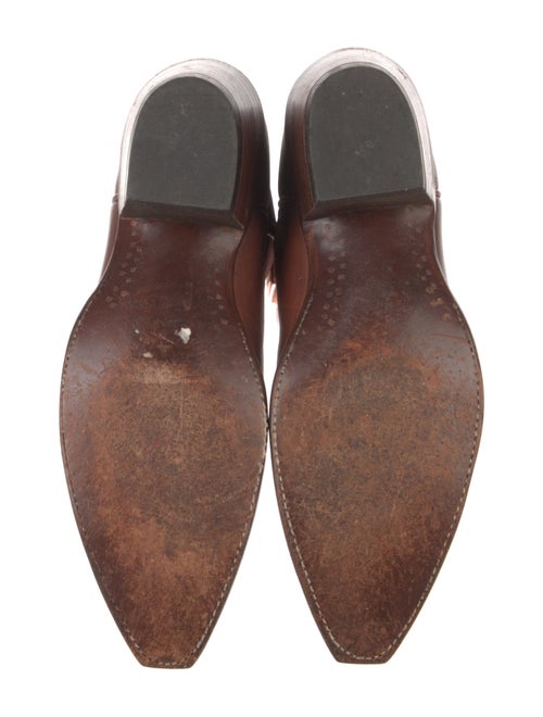 Lucchese Leather Embroidered Accent Western Boots