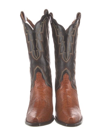 Lucchese Python Animal Print Western Boots