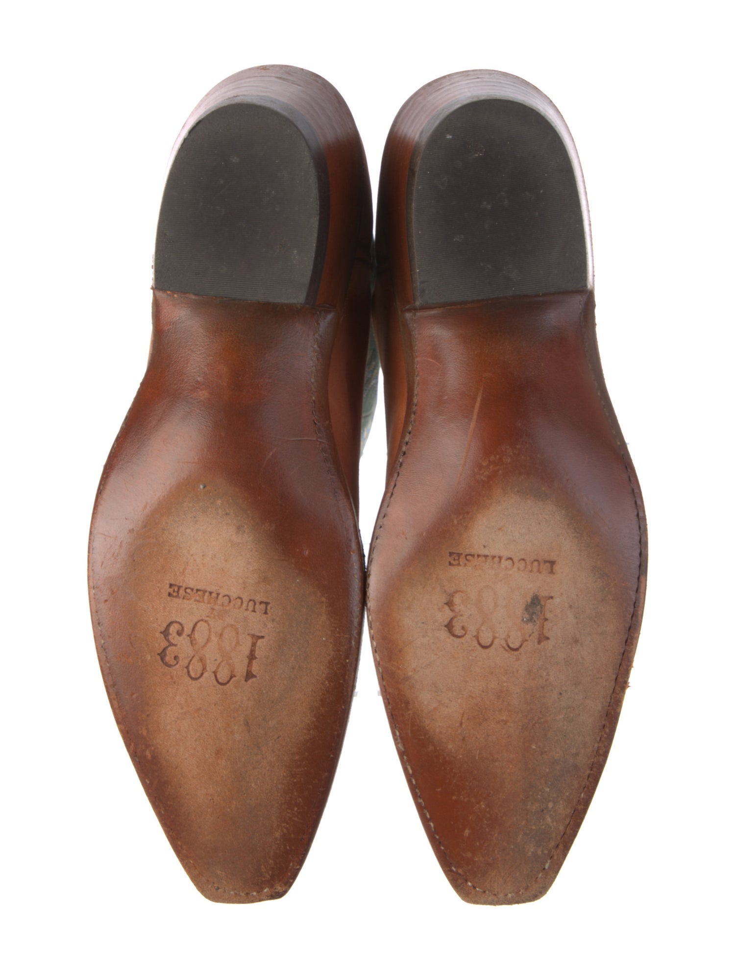 Lucchese Leather Printed Western Boots